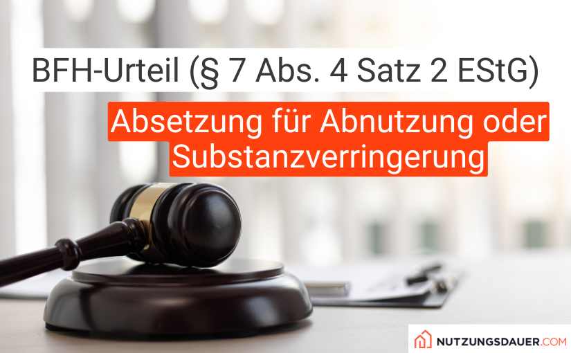 BFH Urteil Absetzung für Abnutzung Immobilie